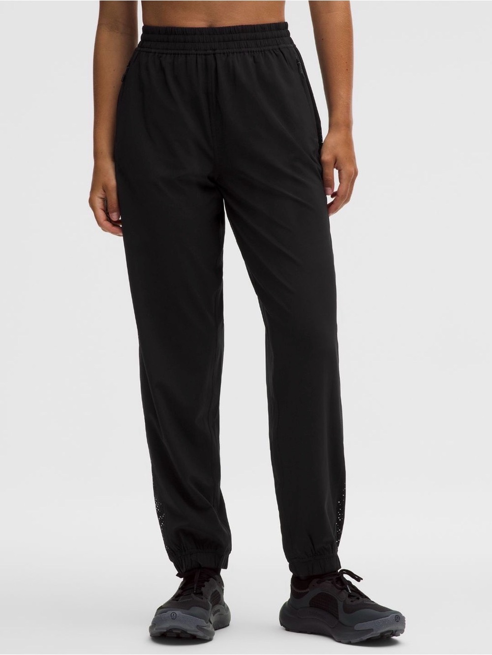 lululemon Adapted State Mid Rise Joggers with Perforations Black Brand New